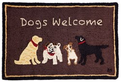 Show details for Dogs Welcome on Brown Picture of Dogs Welcome on Brown