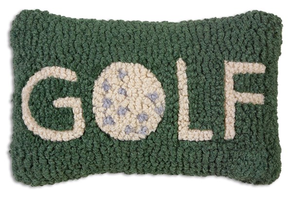 Golf hooked wool pillow